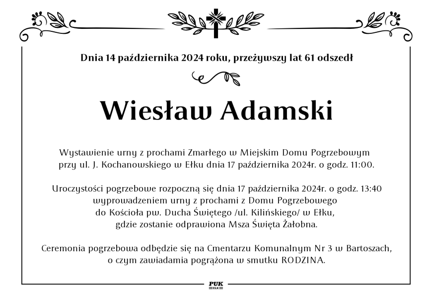 Wiesław Adamski - nekrolog